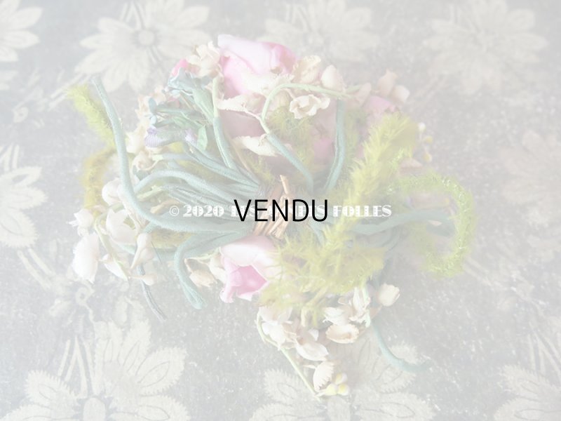 画像7: アンティーク  薔薇&鈴蘭&菫&勿忘草の布花 コサージュ
