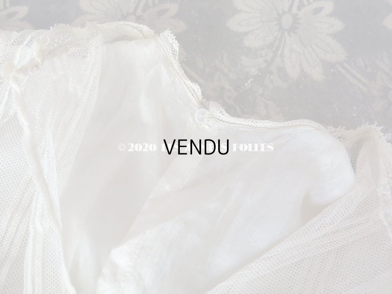 画像16: 1900年代 アンティーク ベビードレス 淡いピンクのリボン＆シルクの裏地付き 洗礼式のドレス