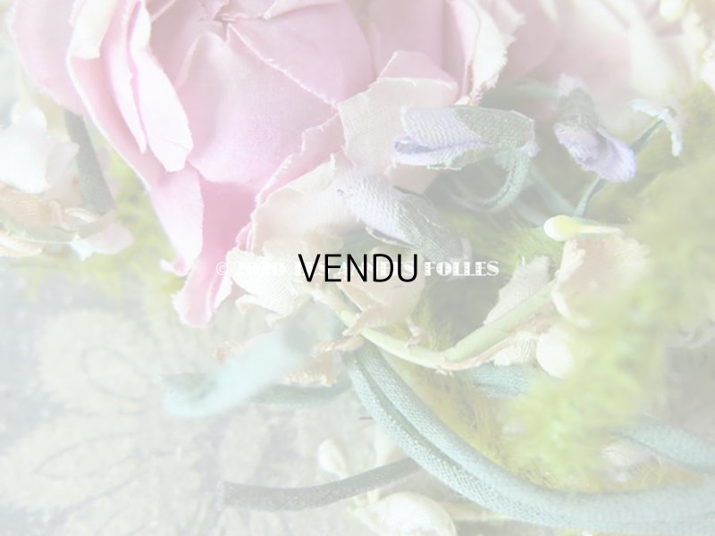 画像6: アンティーク  薔薇&鈴蘭&菫&勿忘草の布花 コサージュ