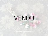 アンティーク  ベルベット製 ピンクの薔薇の布花 コサージュ