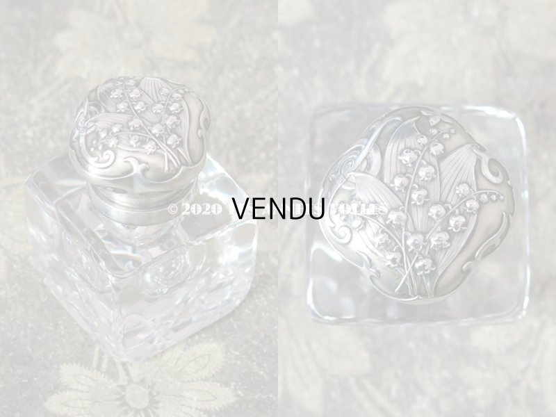 画像3: アンティーク 鈴蘭のインク入れ シルバー & クリスタル製   CHARLES MURAT