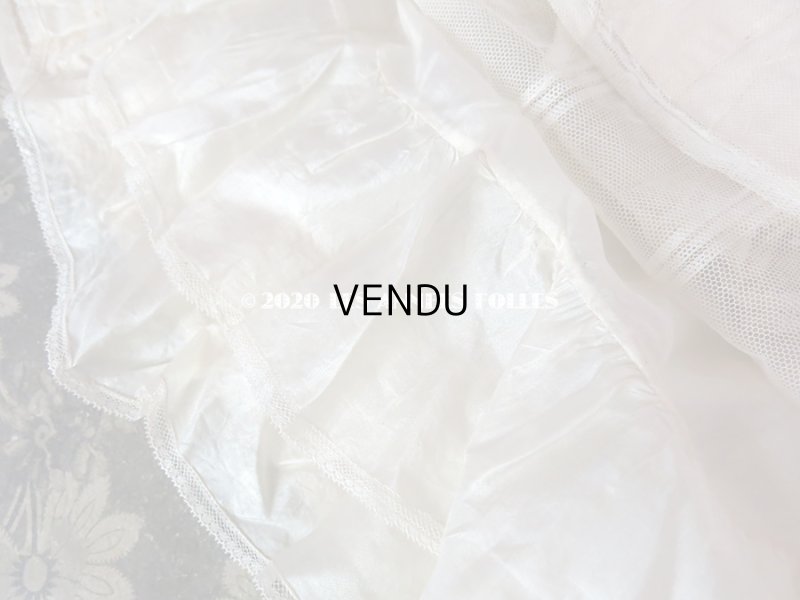 画像18: 1900年代 アンティーク ベビードレス 淡いピンクのリボン＆シルクの裏地付き 洗礼式のドレス