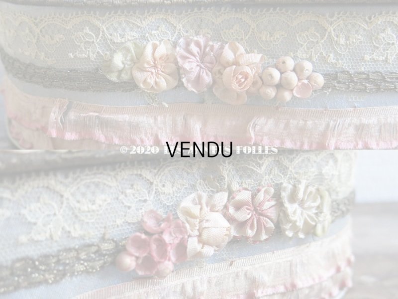 画像13: 1900年代 アンティーク 大きなカルトナージュボックス ロココトリム&レースの装飾