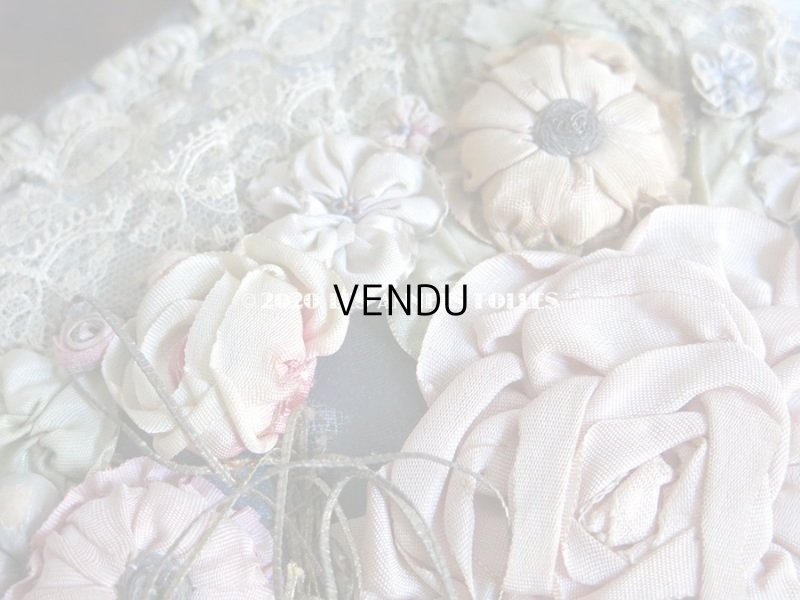 画像7: 1900年代 アンティーク 大きなカルトナージュボックス ロココトリム&レースの装飾