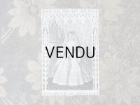 1881年 アンティーク  初聖体のカニヴェ  ホーリーカード コミュ二オンの少女 レースの透かし模様