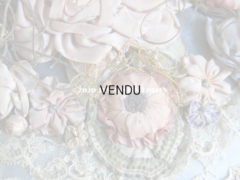 画像5: 1900年代 アンティーク 大きなカルトナージュボックス ロココトリム&レースの装飾