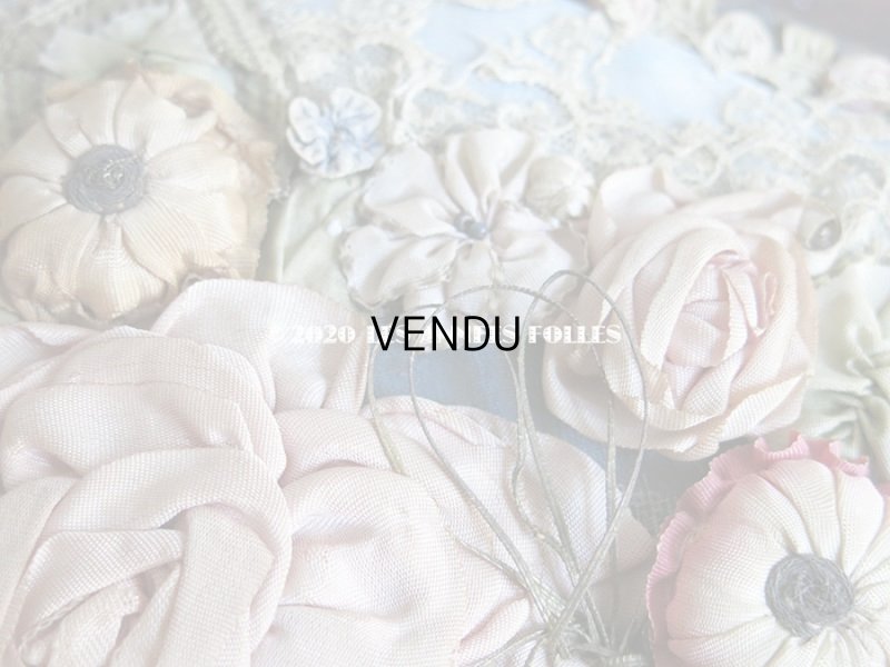 画像8: 1900年代 アンティーク 大きなカルトナージュボックス ロココトリム&レースの装飾