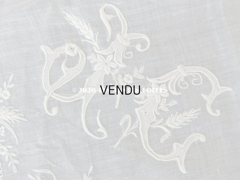 画像3: 19世紀 アンティーク  結婚式のハンカチ 【JC】 ホワイトワーク & 手編みのヴァランシエンヌレース 