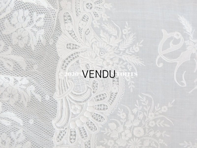 画像20: 19世紀 アンティーク  結婚式のハンカチ 【JC】 ホワイトワーク & 手編みのヴァランシエンヌレース 