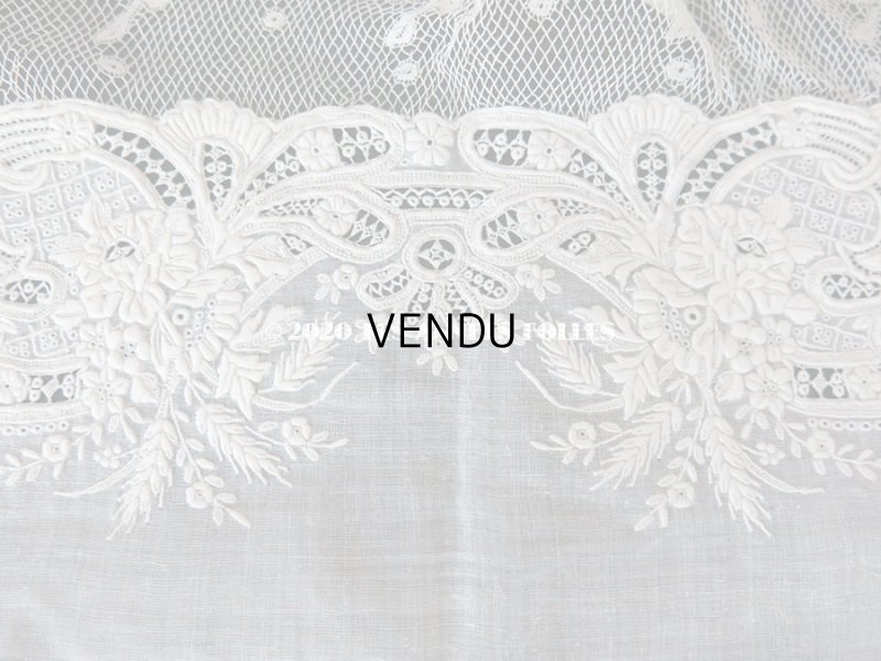 画像14: 19世紀 アンティーク  結婚式のハンカチ 【JC】 ホワイトワーク & 手編みのヴァランシエンヌレース 