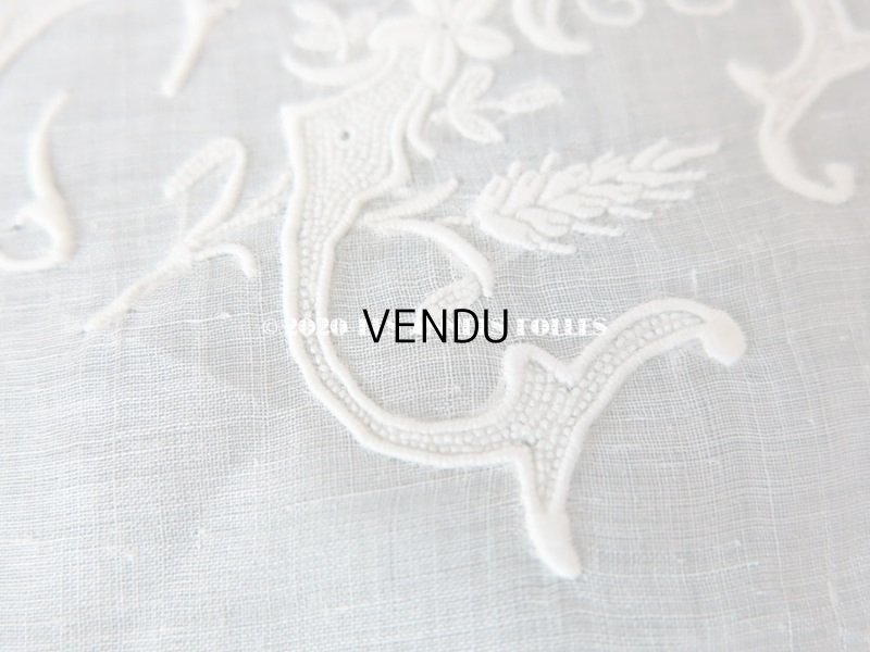 画像5: 19世紀 アンティーク  結婚式のハンカチ 【JC】 ホワイトワーク & 手編みのヴァランシエンヌレース 