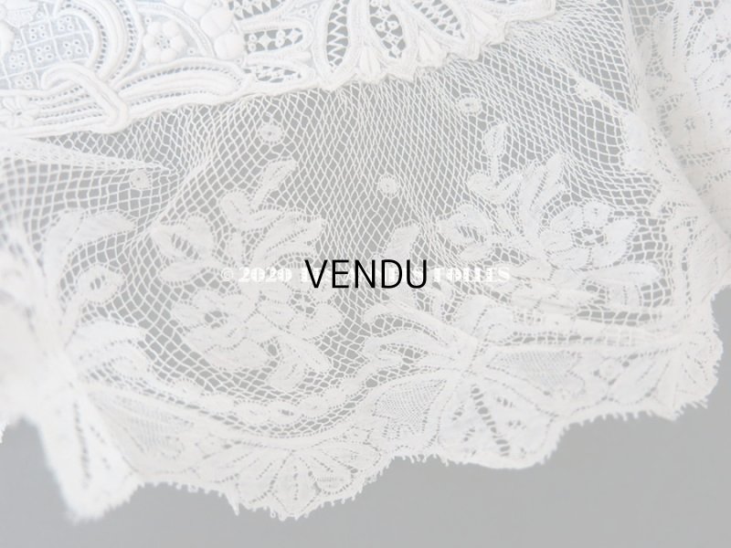 画像11: 19世紀 アンティーク  結婚式のハンカチ 【JC】 ホワイトワーク & 手編みのヴァランシエンヌレース 