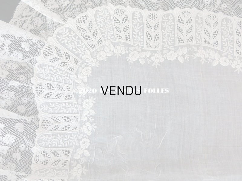 画像10: 19世紀 アンティーク  結婚式のハンカチ 【MP】 ホワイトワーク & 手編みのヴァランシエンヌレース 