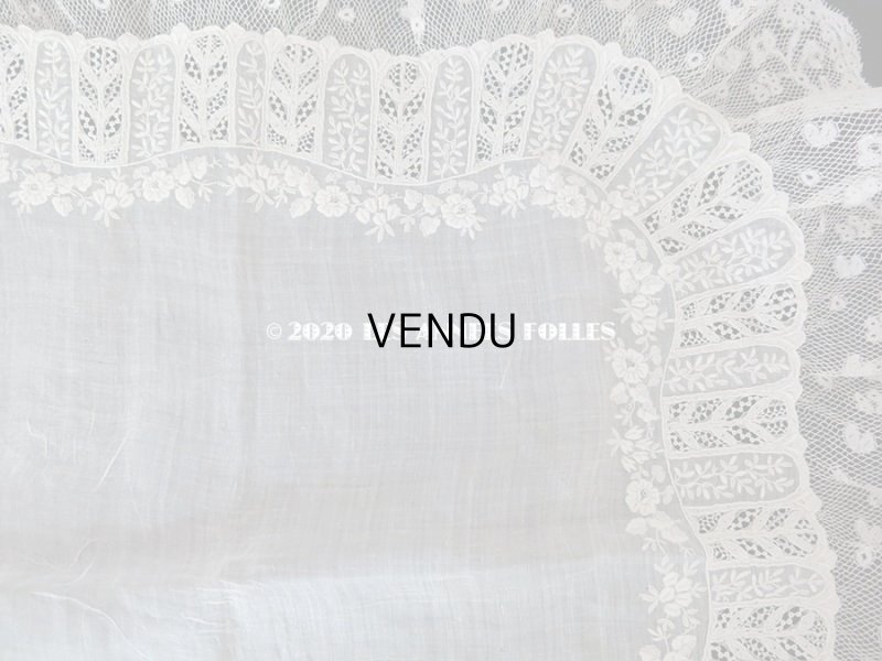 画像11: 19世紀 アンティーク  結婚式のハンカチ 【MP】 ホワイトワーク & 手編みのヴァランシエンヌレース 
