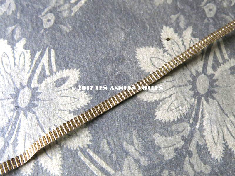 画像2: 19世紀末 アンティーク  シルク糸＆メタル糸 シャンパンゴールドのトリム 極細4mm幅 ストライプ柄 ブレード