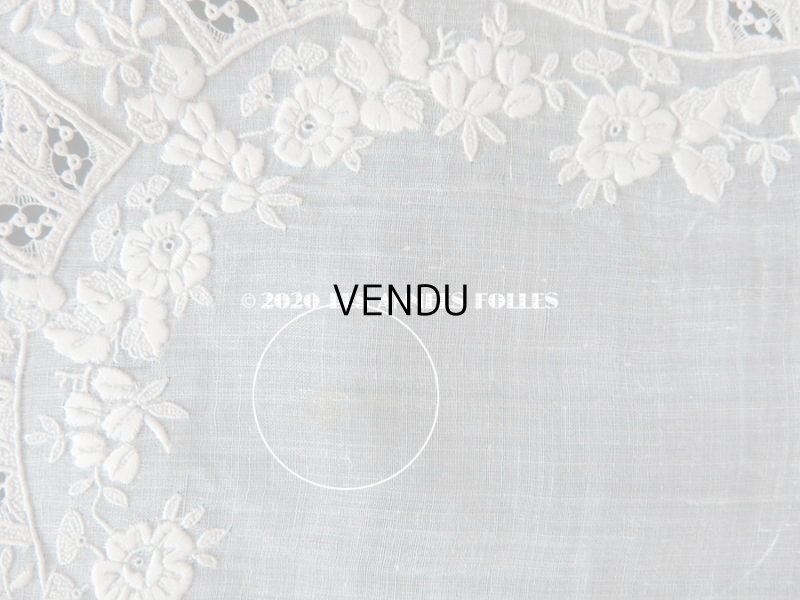 画像14: 19世紀 アンティーク  結婚式のハンカチ 【MP】 ホワイトワーク & 手編みのヴァランシエンヌレース 