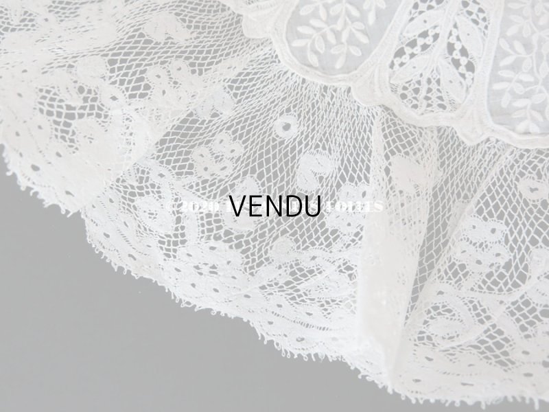 画像9: 19世紀 アンティーク  結婚式のハンカチ 【MP】 ホワイトワーク & 手編みのヴァランシエンヌレース 