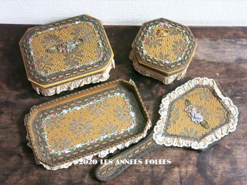 画像6: 未使用 1920年代 アンティーク ロココトリム&レース付き ボックス