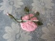画像2: 1920年代 アンティーク シルク製 薔薇 ロココモチーフ ピンク  (2)