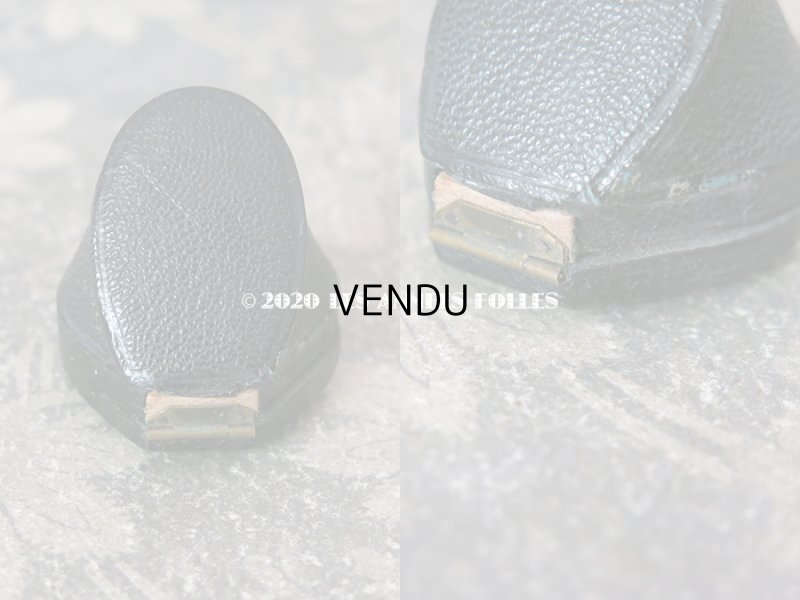 画像3: 19世紀 アンティーク 本革製 ジュエリーボックス 王冠の紋章入り リングボックス