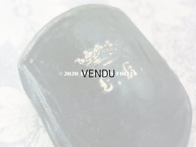 画像4: 19世紀 アンティーク ベルベット製 ジュエリーボックス 王冠の紋章入り ブローチ用