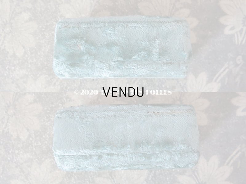 画像5: 19世紀末 アンティーク ジュエリーボックス ベルベット ＆ シルクサテン グレイッシュブルー シーリングスタンプ用