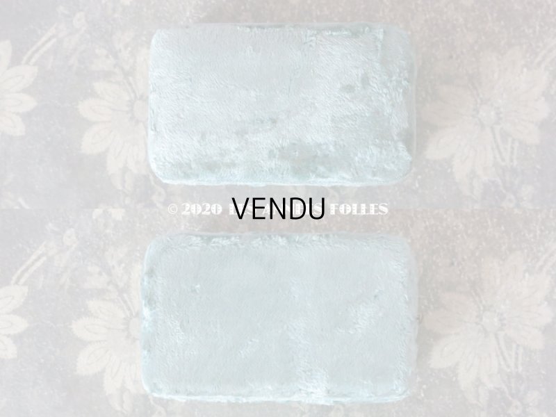 画像4: 19世紀末 アンティーク ジュエリーボックス ベルベット ＆ シルクサテン グレイッシュブルー シーリングスタンプ用