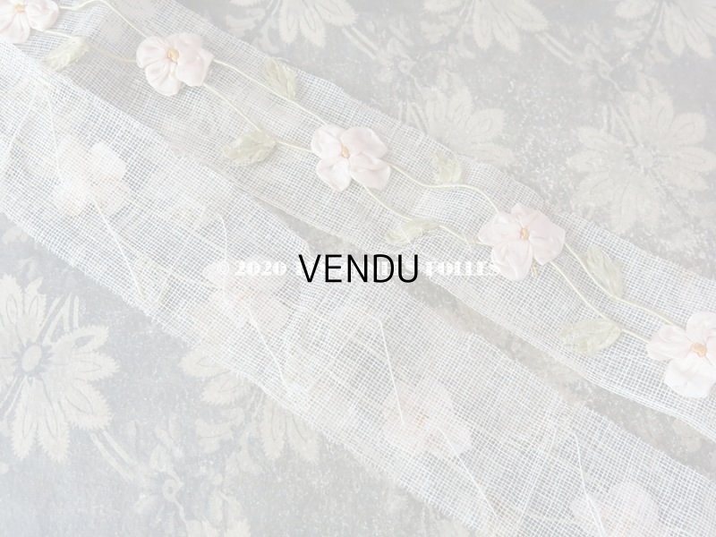 画像4: アンティーク ロココ調 シルク製 大きなモチーフ パウダーピンクの薔薇のガーランド 1.2m