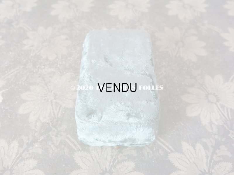 画像3: 19世紀末 アンティーク ジュエリーボックス ベルベット ＆ シルクサテン グレイッシュブルー シーリングスタンプ用