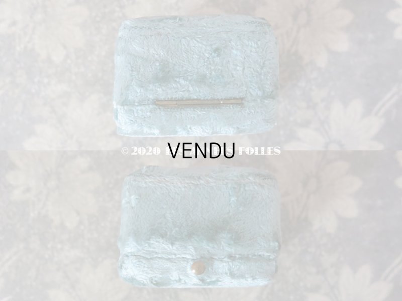 画像6: 19世紀末 アンティーク ジュエリーボックス ベルベット ＆ シルクサテン グレイッシュブルー シーリングスタンプ用