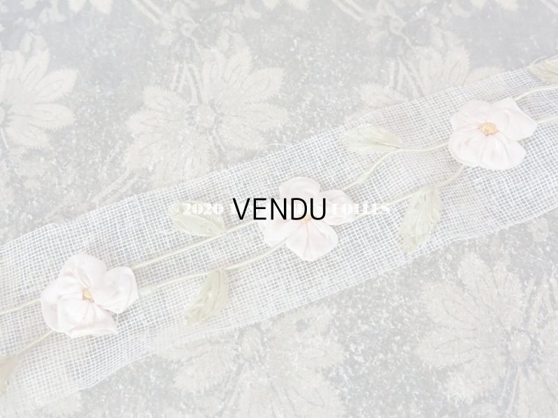 画像3: アンティーク ロココ調 シルク製 大きなモチーフ パウダーピンクの薔薇のガーランド 1.2m