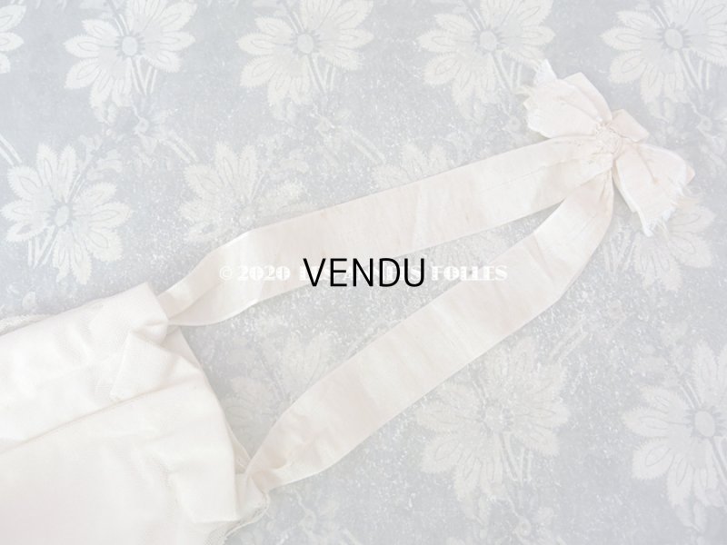 画像8: アンティーク 初聖体のオモニエール ピンクベージュ 花模様のホワイトワーク & 手編みのマリーヌレース