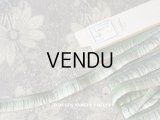 19世紀末 アンティーク  シルク製 フリル付 トリム 金糸の縁取り グリーン 12mm幅  フリルリボン