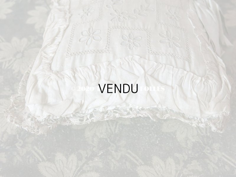 画像10: アンティーク ピンクッション パウダーブルーのシルクサテンリボン& カットワークレース