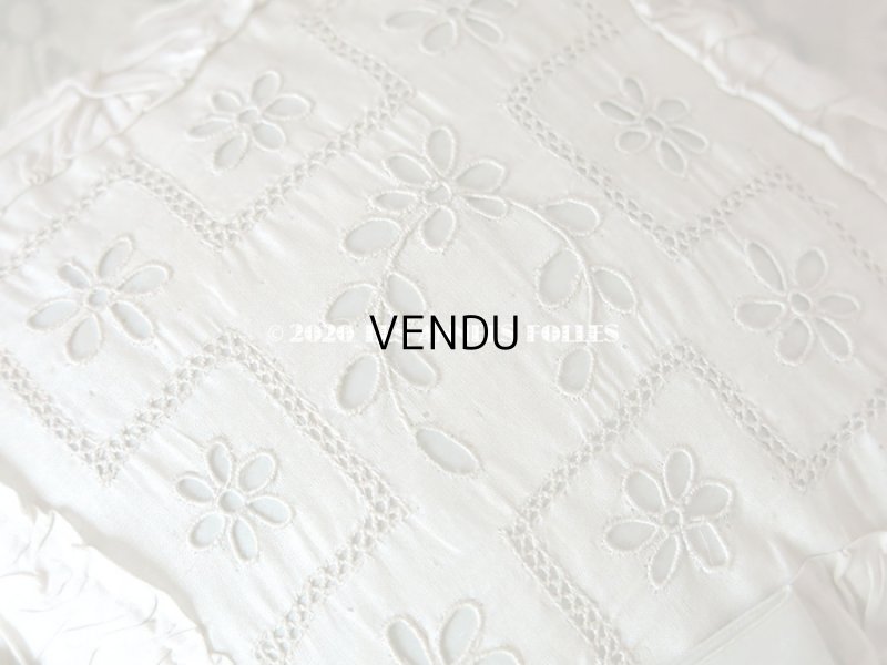 画像6: アンティーク ピンクッション パウダーブルーのシルクサテンリボン& カットワークレース