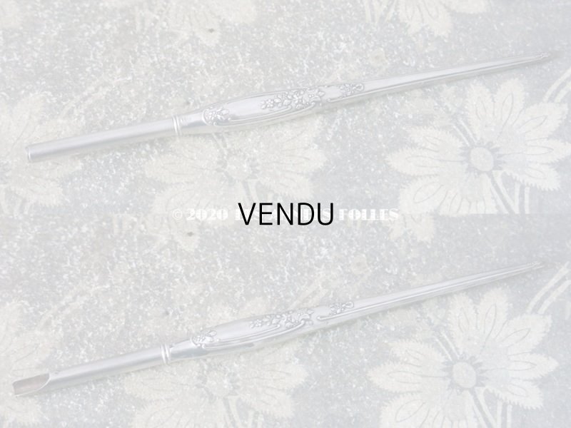 画像11: アンティーク レタリングセット シルバー製 薔薇模様 ペン軸 & シーリングスタンプ ＆ レターオープナー & ペーパーナイフ