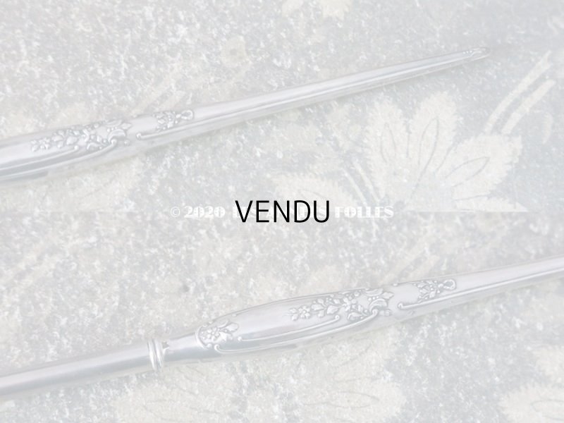 画像13: アンティーク レタリングセット シルバー製 薔薇模様 ペン軸 & シーリングスタンプ ＆ レターオープナー & ペーパーナイフ