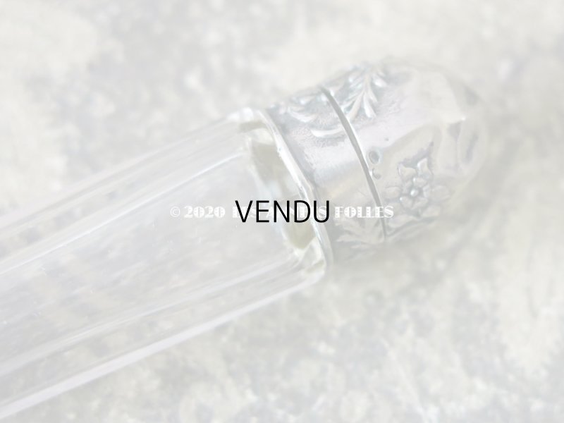 画像7: アンティーク クリスタル&シルバー製 携帯用 シルバー製 パフュームボトル  ロカイユ装飾