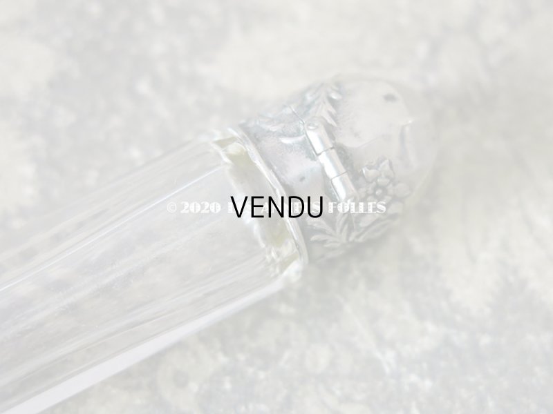 画像6: アンティーク クリスタル&シルバー製 携帯用 シルバー製 パフュームボトル  ロカイユ装飾