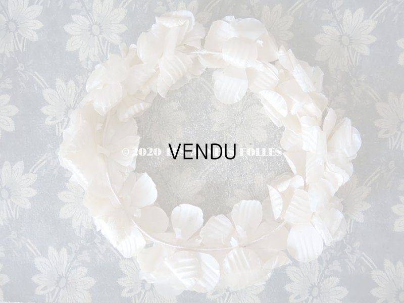 画像3: 1900年代 アンティーク シルク製 薔薇の花冠 ティアラ オフホワイト