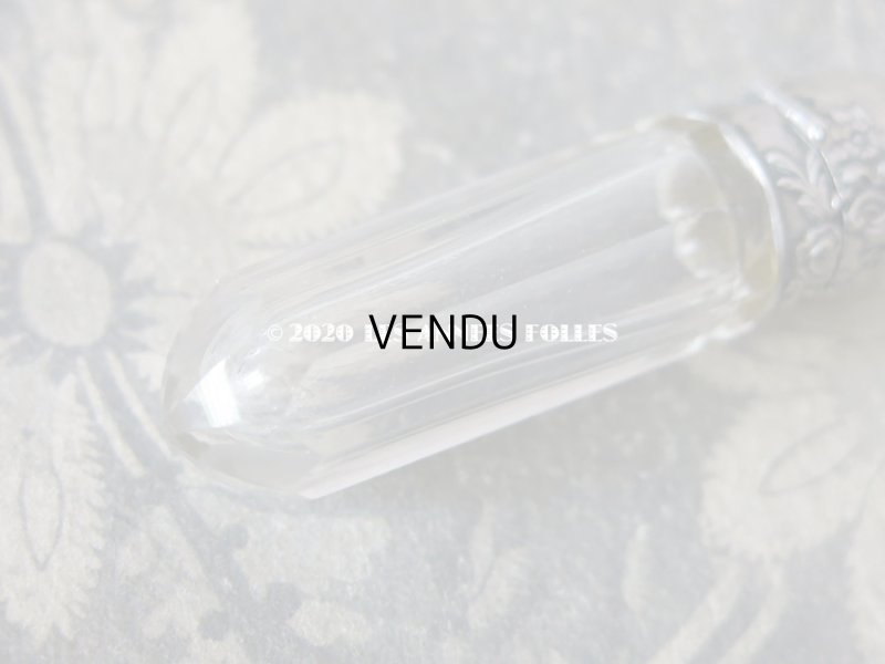 画像5: アンティーク クリスタル&シルバー製 携帯用 シルバー製 パフュームボトル  ロカイユ装飾