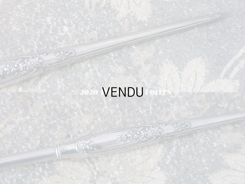 画像12: アンティーク レタリングセット シルバー製 薔薇模様 ペン軸 & シーリングスタンプ ＆ レターオープナー & ペーパーナイフ