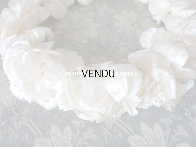 画像6: 1900年代 アンティーク シルク製 薔薇の花冠 ティアラ オフホワイト