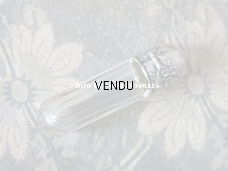 画像4: アンティーク クリスタル&シルバー製 携帯用 シルバー製 パフュームボトル  ロカイユ装飾