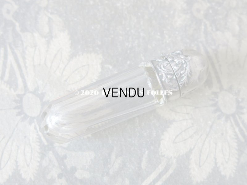 画像3: アンティーク クリスタル&シルバー製 携帯用 シルバー製 パフュームボトル  ロカイユ装飾