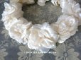 画像1: 1900年代 アンティーク シルク製 薔薇の花冠 ティアラ オフホワイト (1)