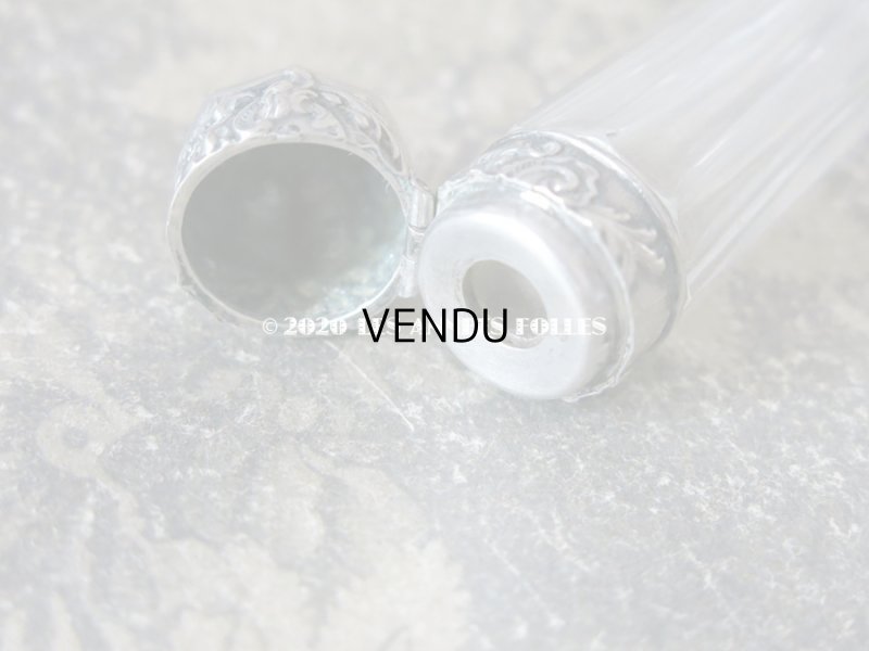 画像8: アンティーク クリスタル&シルバー製 携帯用 シルバー製 パフュームボトル  ロカイユ装飾