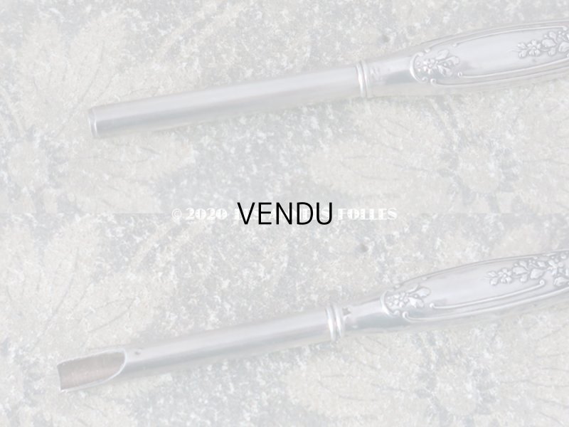 画像14: アンティーク レタリングセット シルバー製 薔薇模様 ペン軸 & シーリングスタンプ ＆ レターオープナー & ペーパーナイフ