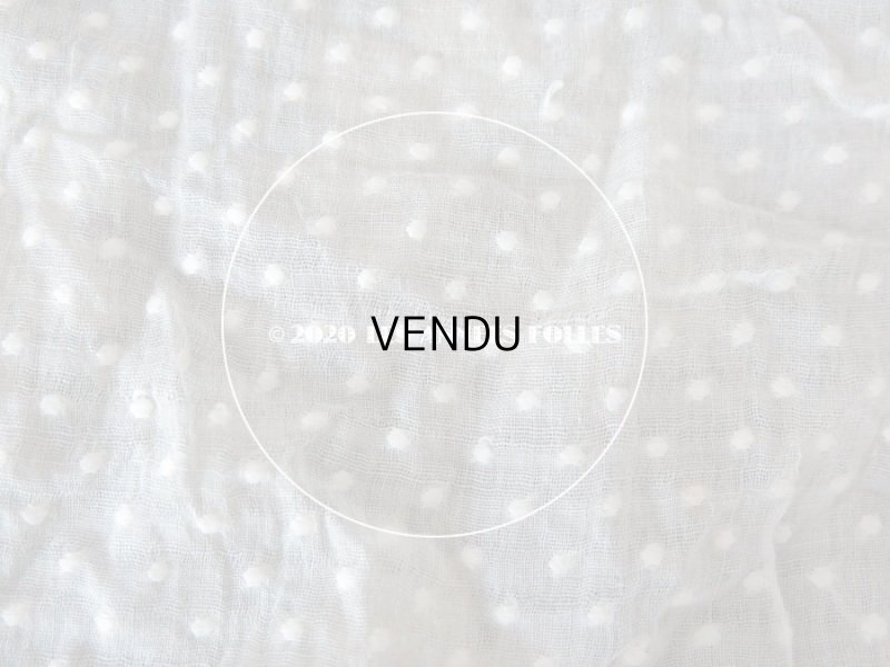 画像19: アンティーク  ドット柄の刺繍入り コットン生地