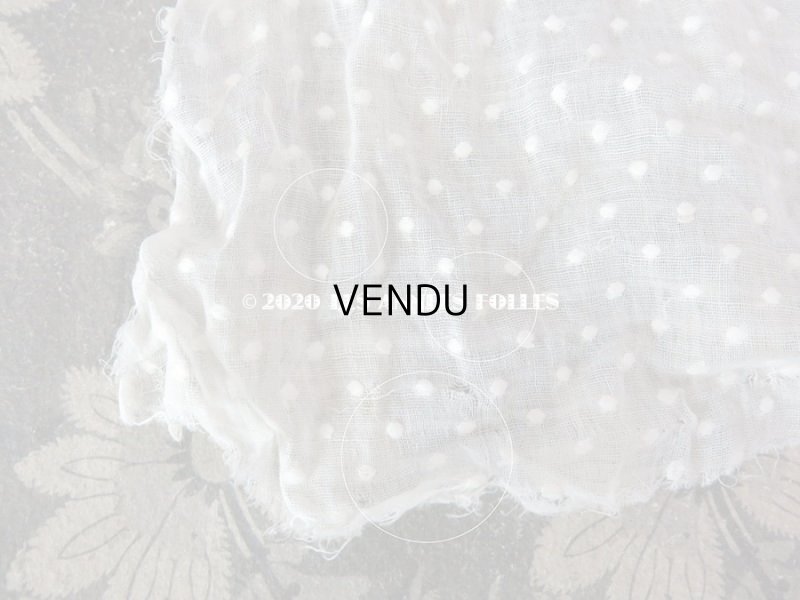 画像9: アンティーク  ドット柄の刺繍入り コットン生地